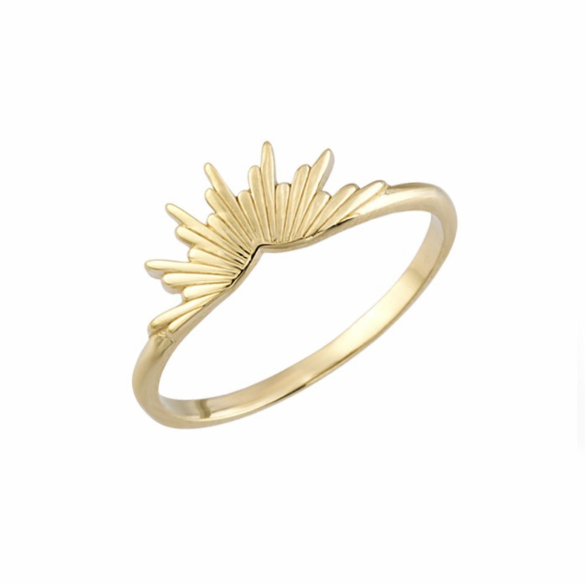 Sunburst statement ring in solid 14K & 18K gold — Kavseyn